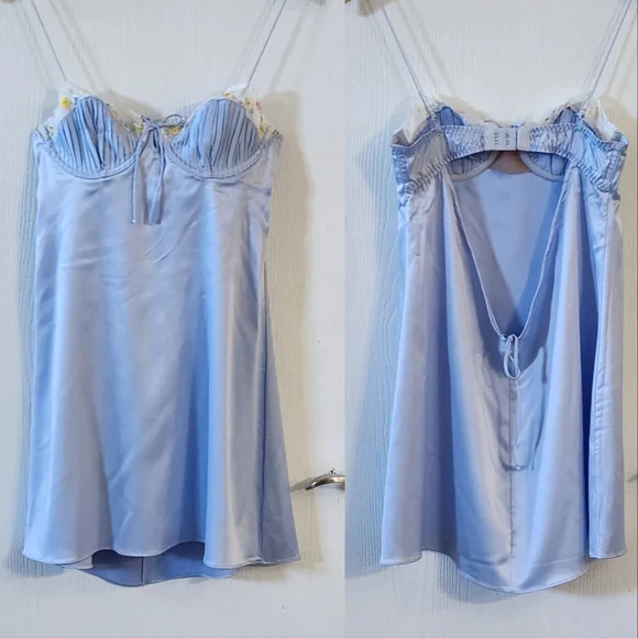 New!For Love And‎ Lemons Paloma Satin Chemise Slips